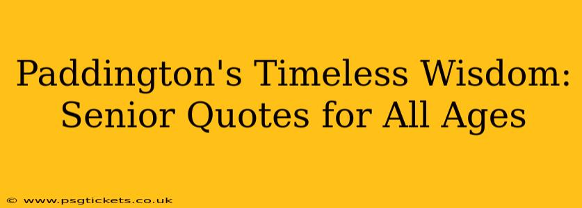 Paddington's Timeless Wisdom: Senior Quotes for All Ages