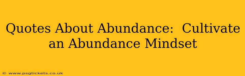 Quotes About Abundance:  Cultivate an Abundance Mindset