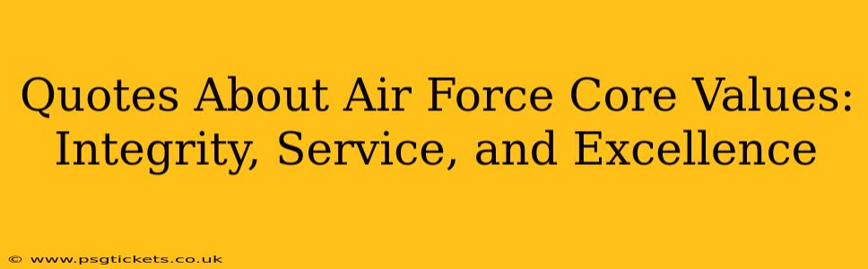Quotes About Air Force Core Values: Integrity, Service, and Excellence