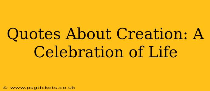 Quotes About Creation: A Celebration of Life