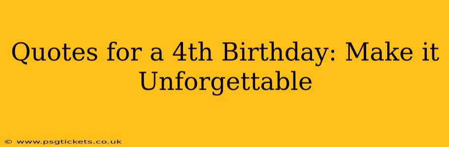 Quotes for a 4th Birthday: Make it Unforgettable