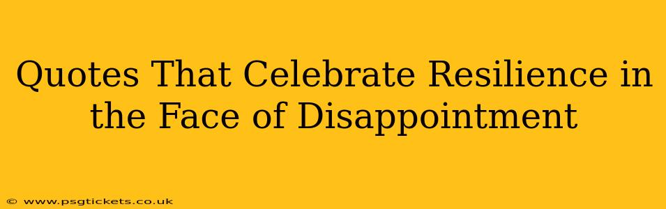 Quotes That Celebrate Resilience in the Face of Disappointment