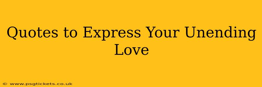Quotes to Express Your Unending Love