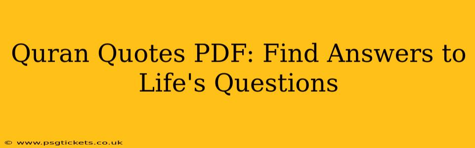 Quran Quotes PDF: Find Answers to Life's Questions