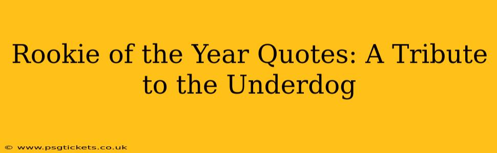 Rookie of the Year Quotes: A Tribute to the Underdog