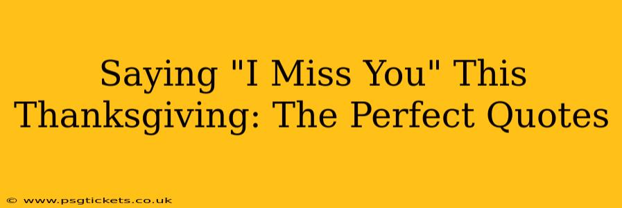 Saying "I Miss You" This Thanksgiving: The Perfect Quotes