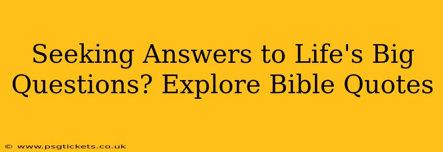 Seeking Answers to Life's Big Questions? Explore Bible Quotes