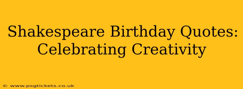 Shakespeare Birthday Quotes:  Celebrating Creativity