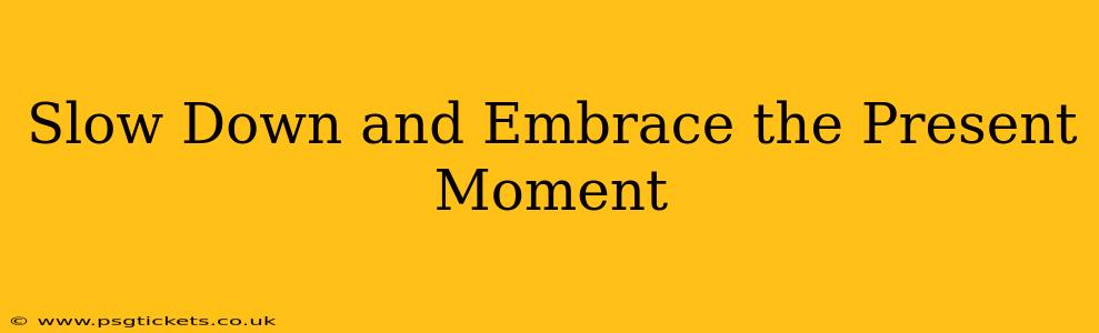 Slow Down and Embrace the Present Moment