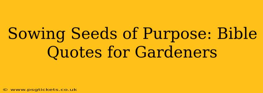 Sowing Seeds of Purpose: Bible Quotes for Gardeners
