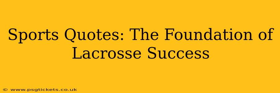 Sports Quotes: The Foundation of Lacrosse Success