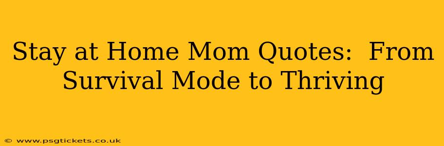 Stay at Home Mom Quotes:  From Survival Mode to Thriving