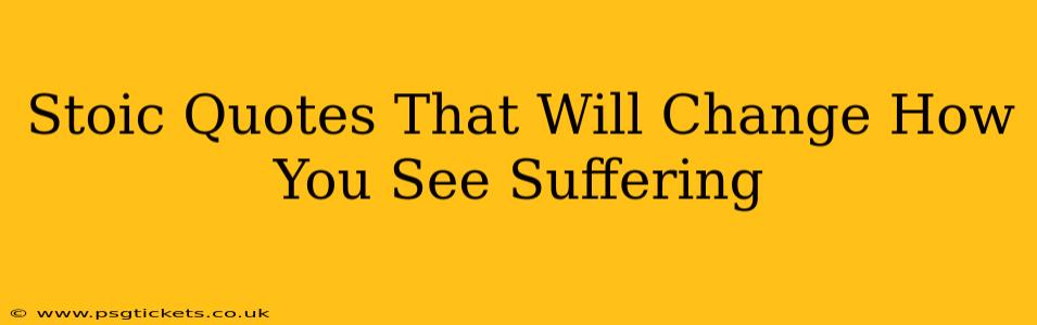 Stoic Quotes That Will Change How You See Suffering