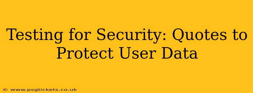 Testing for Security: Quotes to Protect User Data