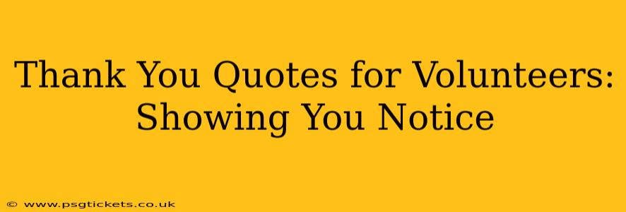 Thank You Quotes for Volunteers: Showing You Notice
