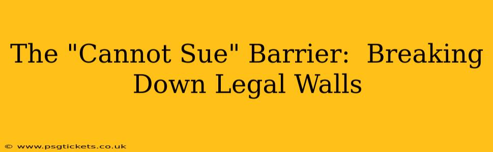 The "Cannot Sue" Barrier:  Breaking Down Legal Walls