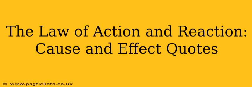 The Law of Action and Reaction: Cause and Effect Quotes