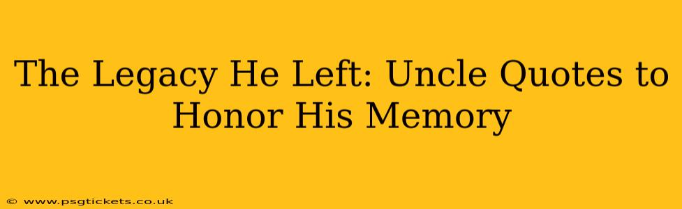 The Legacy He Left: Uncle Quotes to Honor His Memory