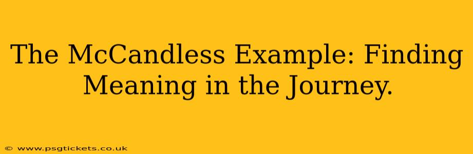 The McCandless Example: Finding Meaning in the Journey.