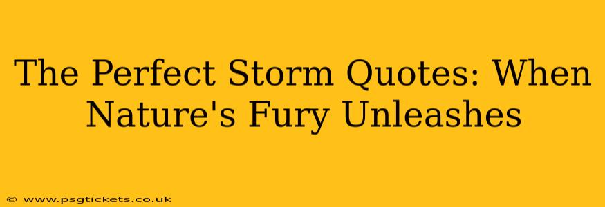 The Perfect Storm Quotes: When Nature's Fury Unleashes