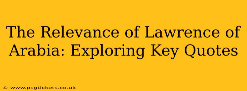 The Relevance of Lawrence of Arabia: Exploring Key Quotes