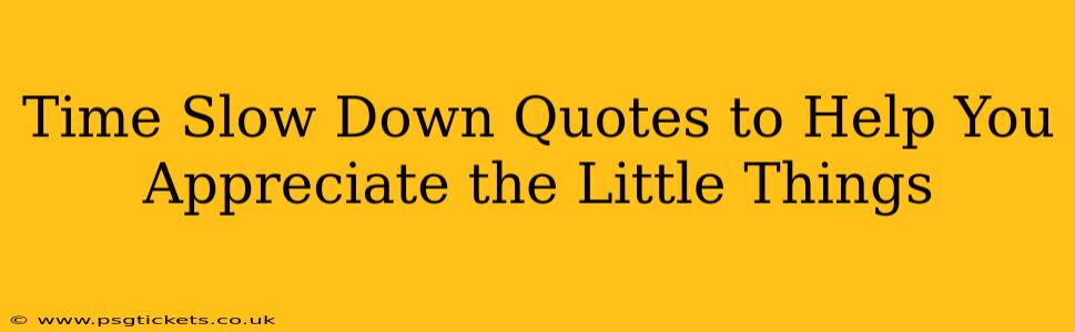 Time Slow Down Quotes to Help You Appreciate the Little Things