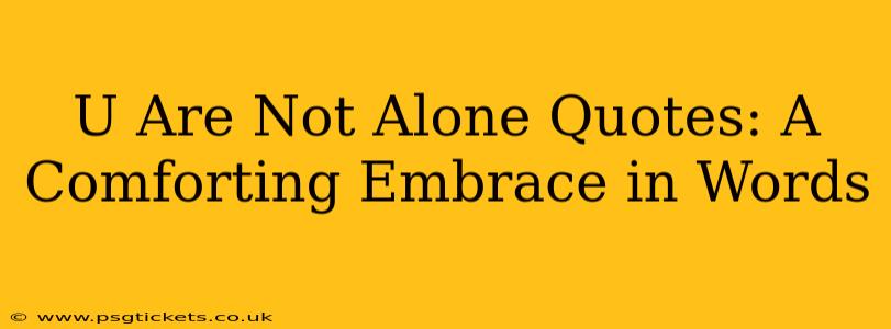U Are Not Alone Quotes: A Comforting Embrace in Words