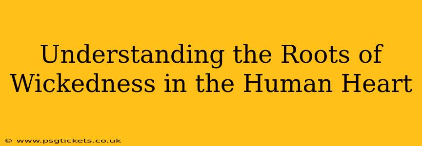 Understanding the Roots of Wickedness in the Human Heart