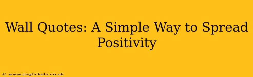 Wall Quotes: A Simple Way to Spread Positivity